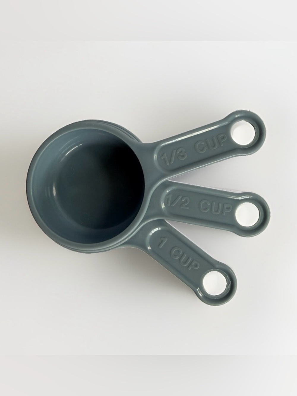 Vtg Rubbermaid Slate Blue Measuring Cups Set 3 Piece 8315 1 1/2 1/3 Cup